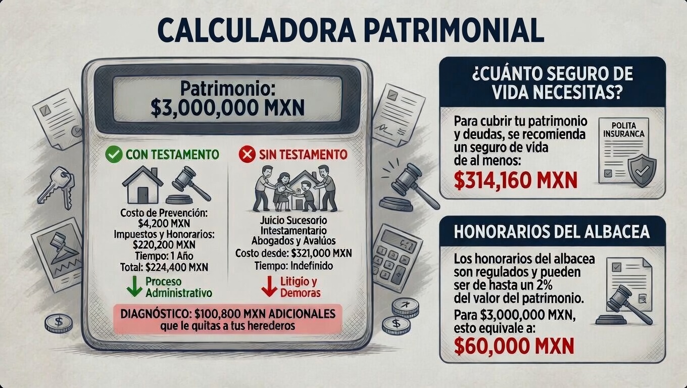 Calculadora de impacto patrimonial y costos de herencia - Miguel Farrell.
